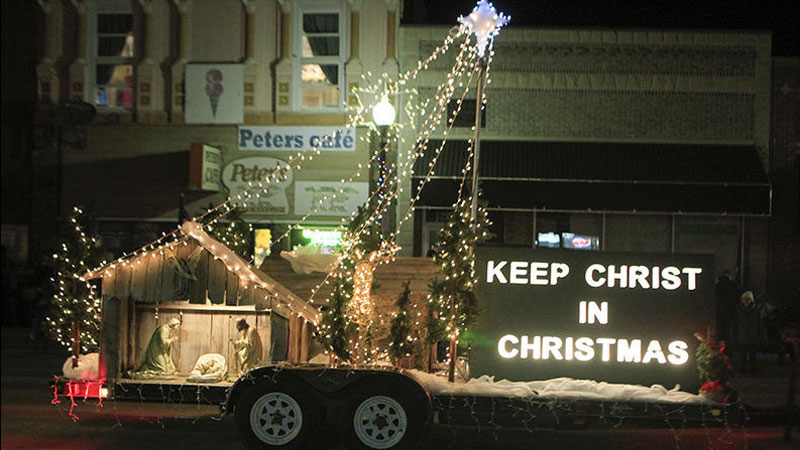 Keep Christ in Christmas Parade float